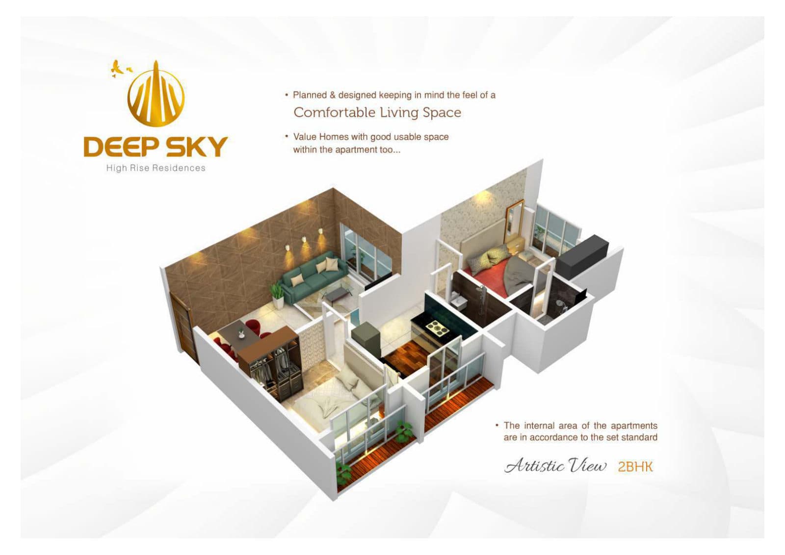 2 BHK floor plan (locked)